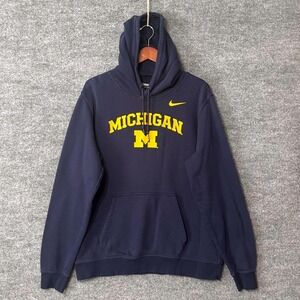 Nike Michigan Wolverines Navy Blue Pullover Hoodie Sweatshirt Mens XL Pocket